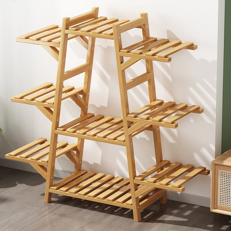 Support pour pot de fleur en bambou à 9 niveaux, 95 cm de haut