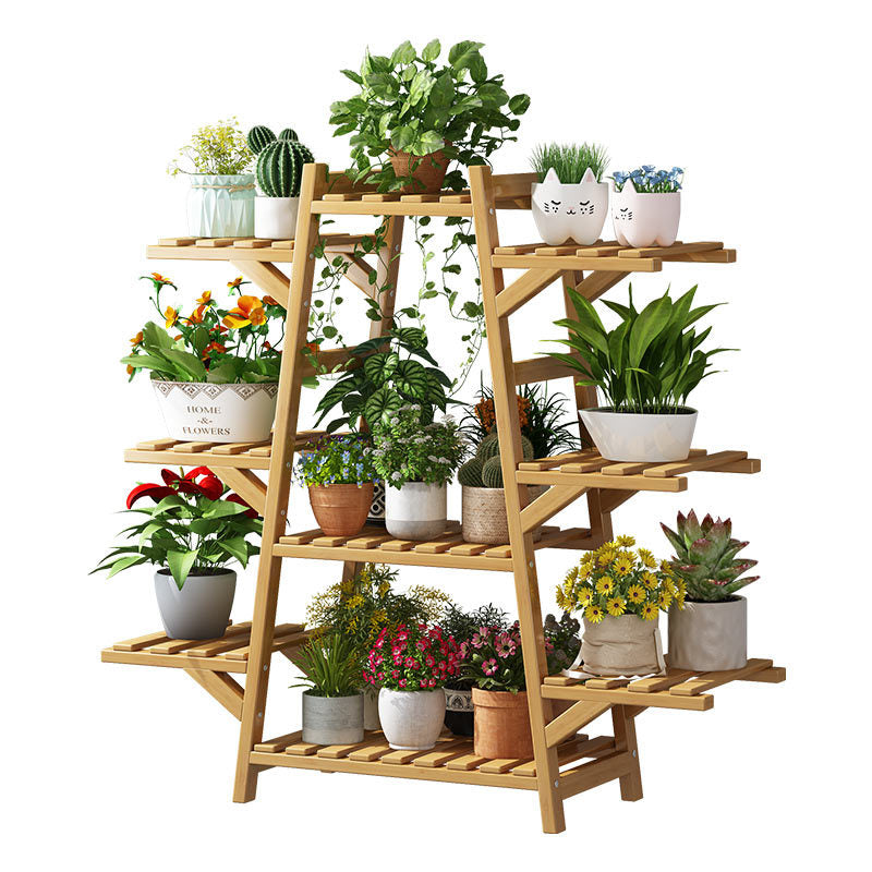 Support pour pot de fleur en bambou à 9 niveaux, 95 cm de haut