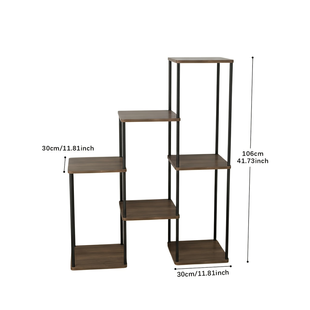 Support pour pot de fleur en bois 5 niveaux, 106 cm de haut
