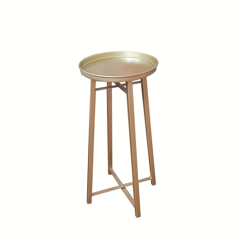 Support pour pot de fleur doré Ø 25 cm — sellette haute 55 cm