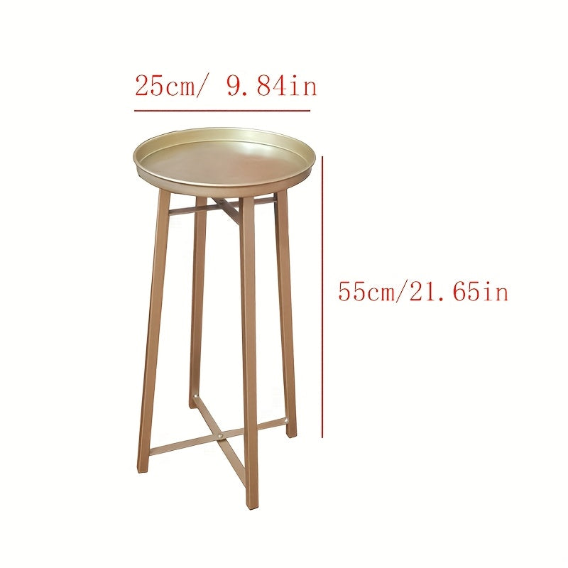 Support pour pot de fleur doré Ø 25 cm — sellette haute 55 cm