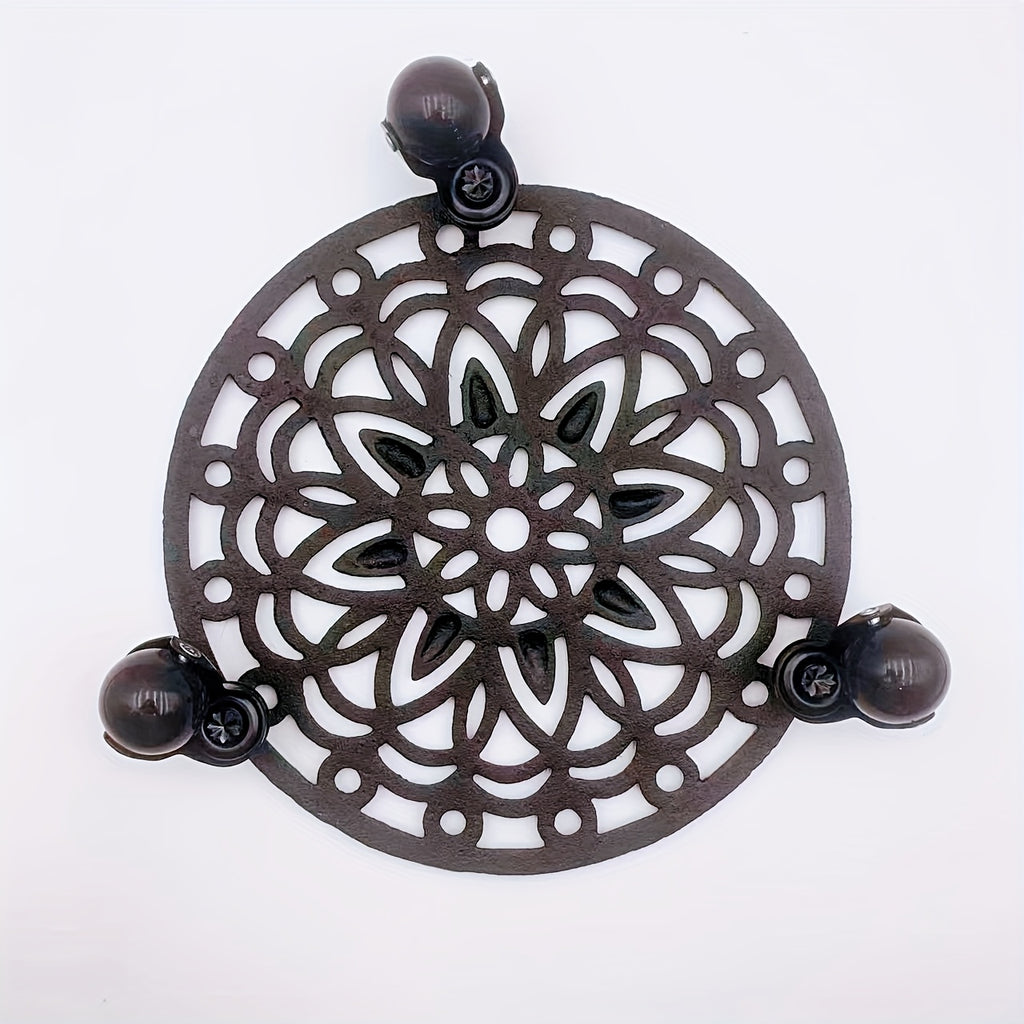 Support pour pot de fleur en fonte ajourée Ø 29 cm à roulettes