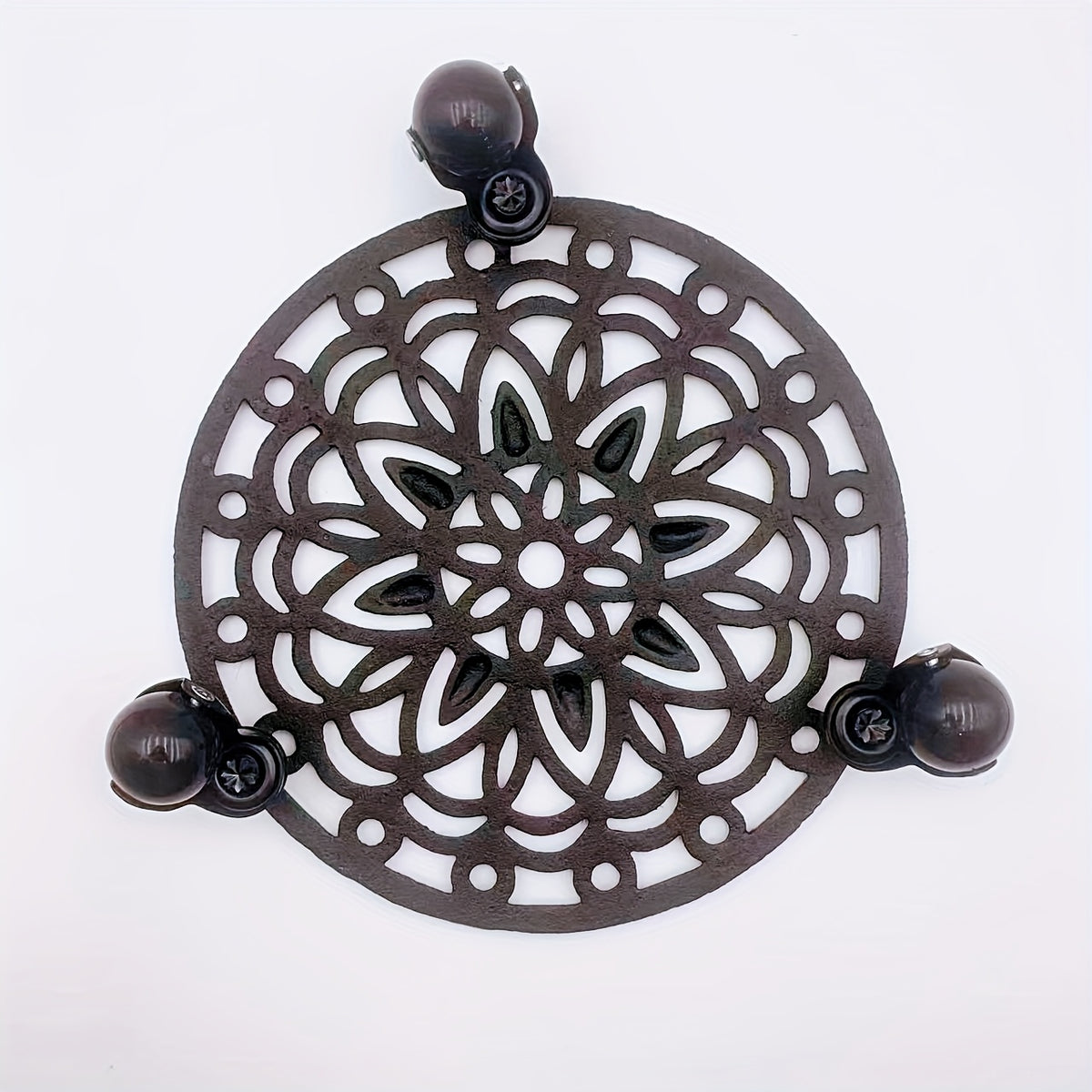 Support pour pot de fleur en fonte ajourée Ø 29 cm à roulettes