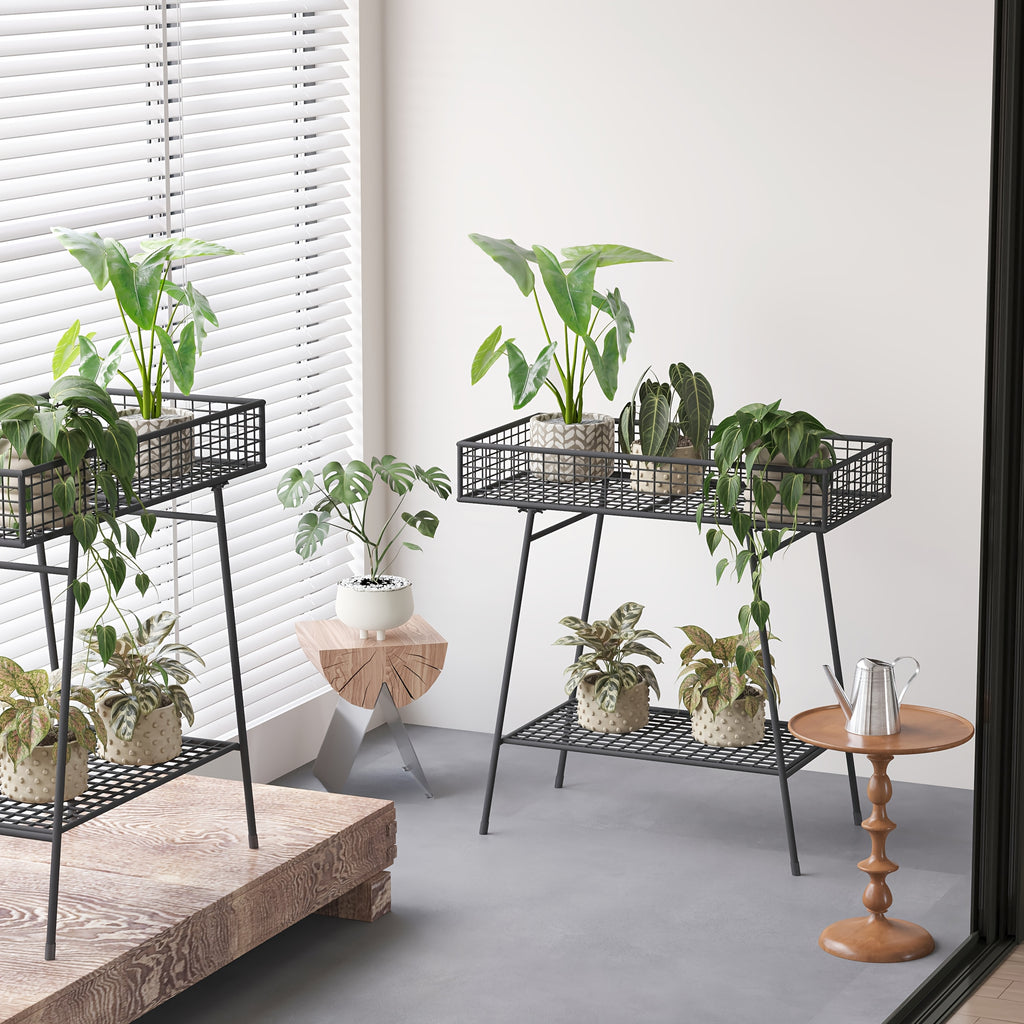 Support pour pot de fleur en métal 2 étages — style nordique