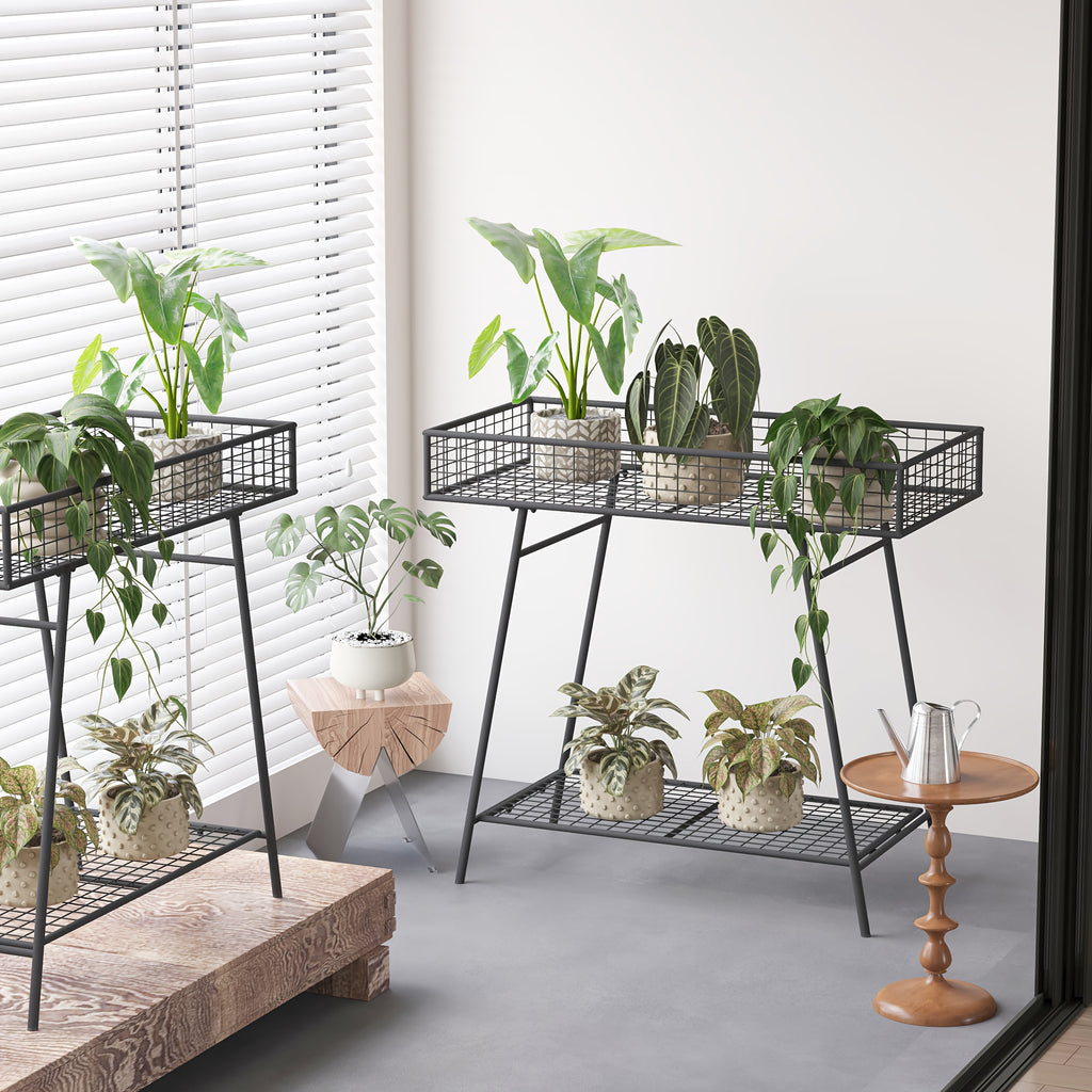 Support pour pot de fleur en métal 2 étages — style nordique