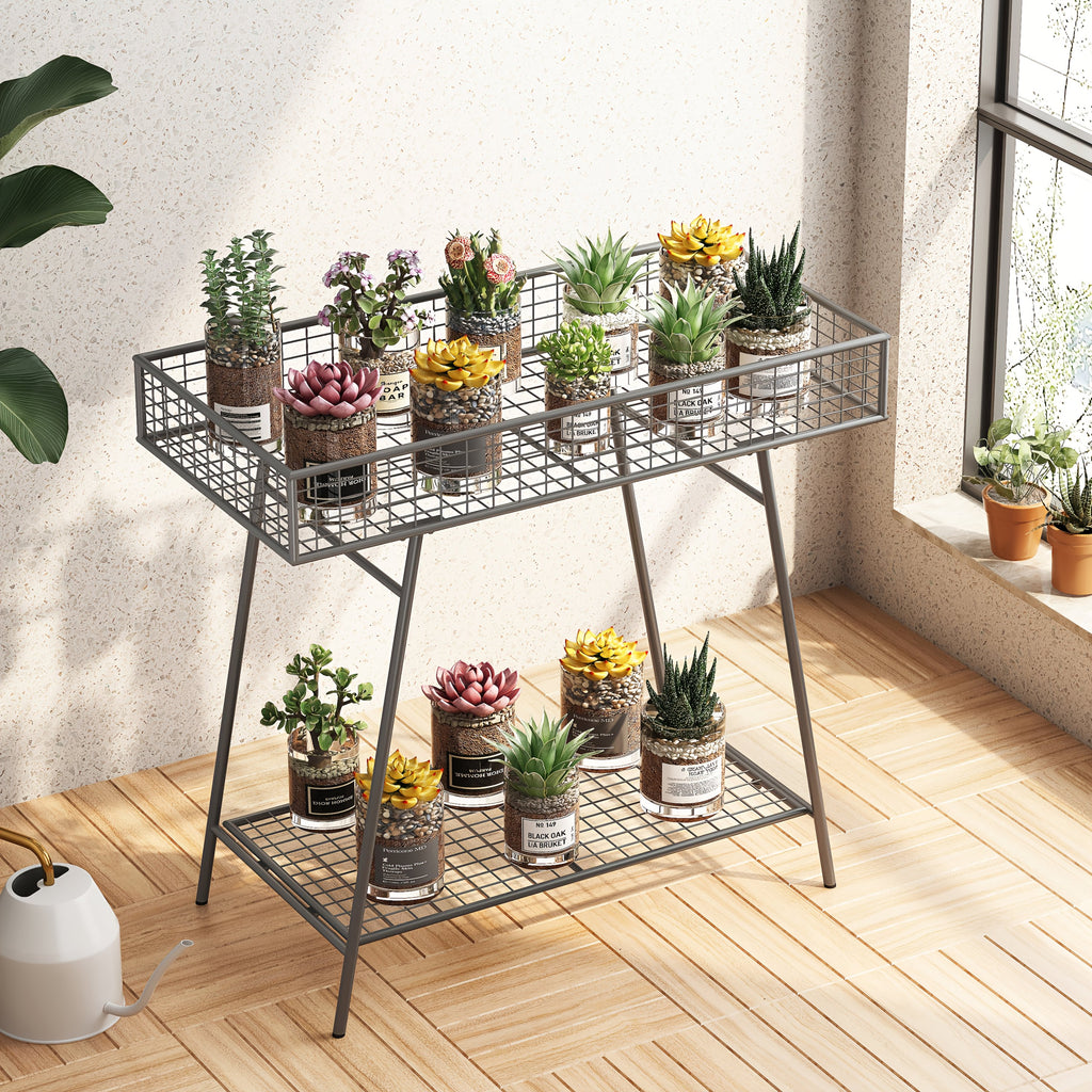 Support pour pot de fleur en métal 2 étages — style nordique