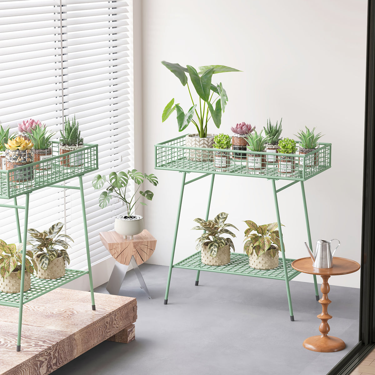 Support pour pot de fleur en métal 2 étages — style nordique