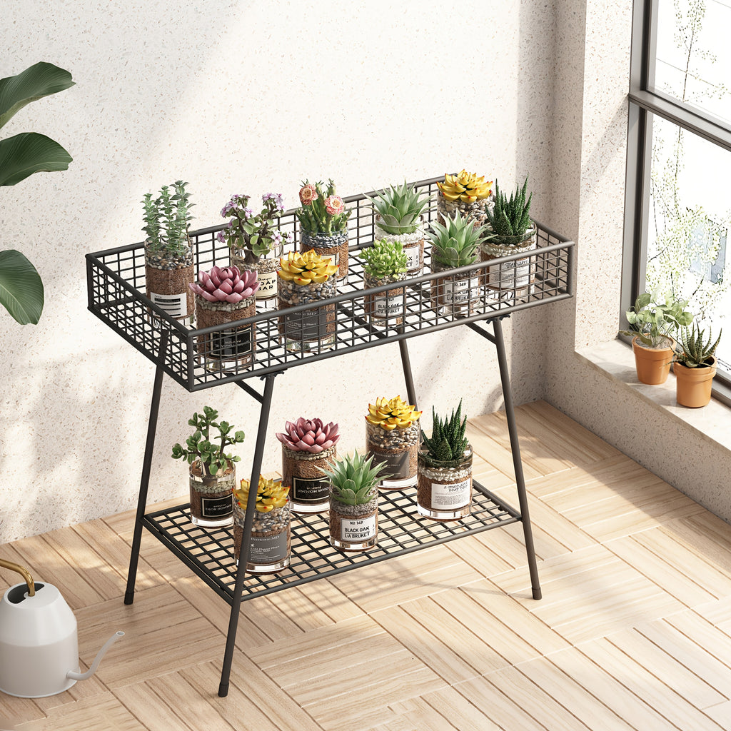 Support pour pot de fleur en métal 2 étages — style nordique