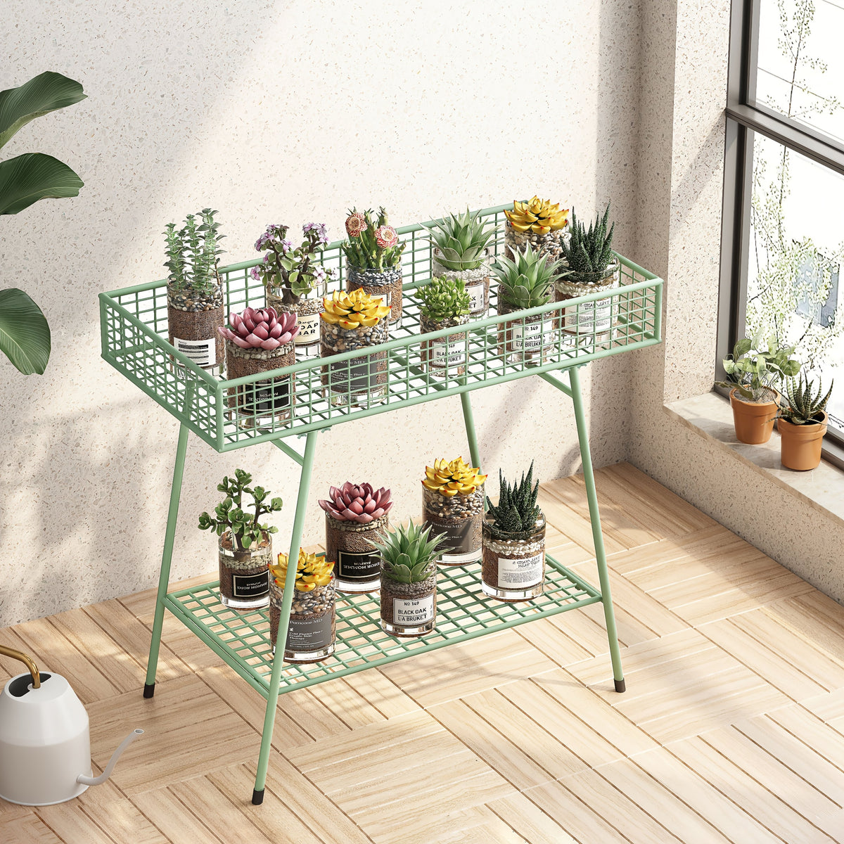Support pour pot de fleur en métal 2 étages — style nordique