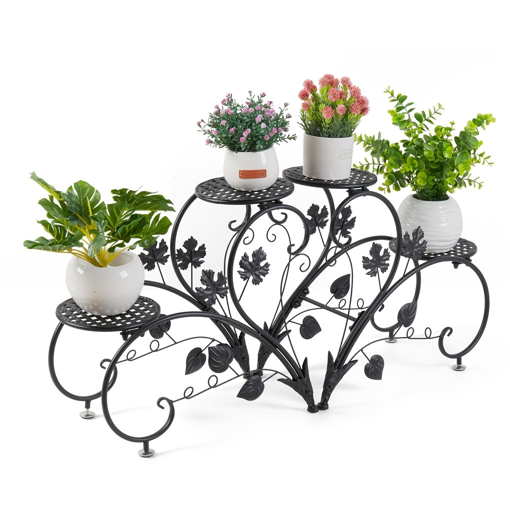 Support pour pot de fleur en métal noir — lot de 2 pièces
