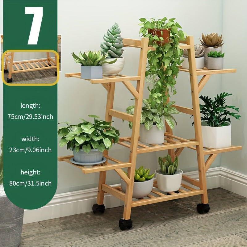 Étagère à Fleurs à 7 Niveaux avec Roulettes