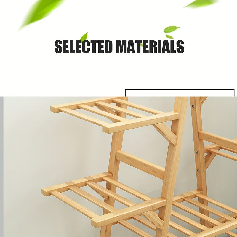 Support pour pot de fleur à roulettes en bois, 7 ou 9 niveaux