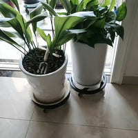 Duo de socles roulants pour pot de fleur Ø 30 cm noir mat