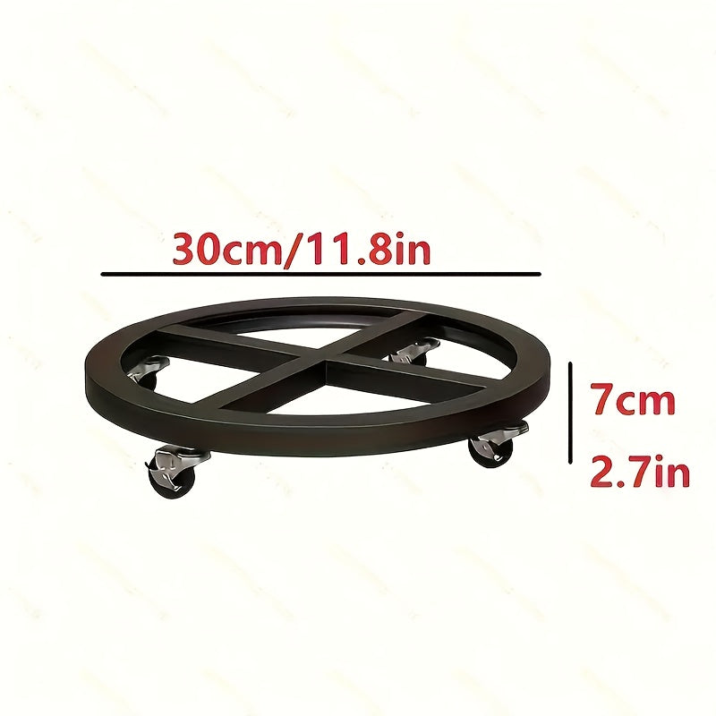 Duo de socles roulants pour pot de fleur Ø 30 cm noir mat