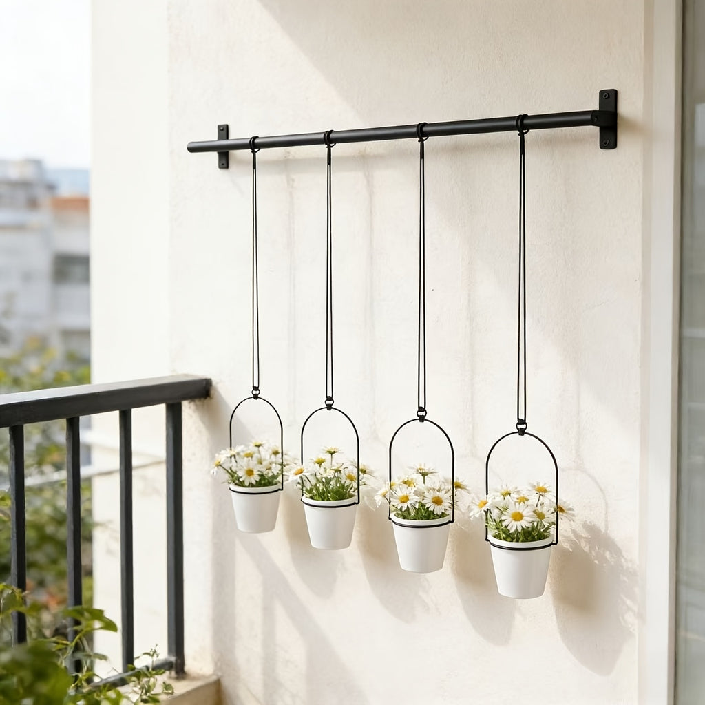 Suspension pour plante de balcon — barre 105 cm et 4 pots