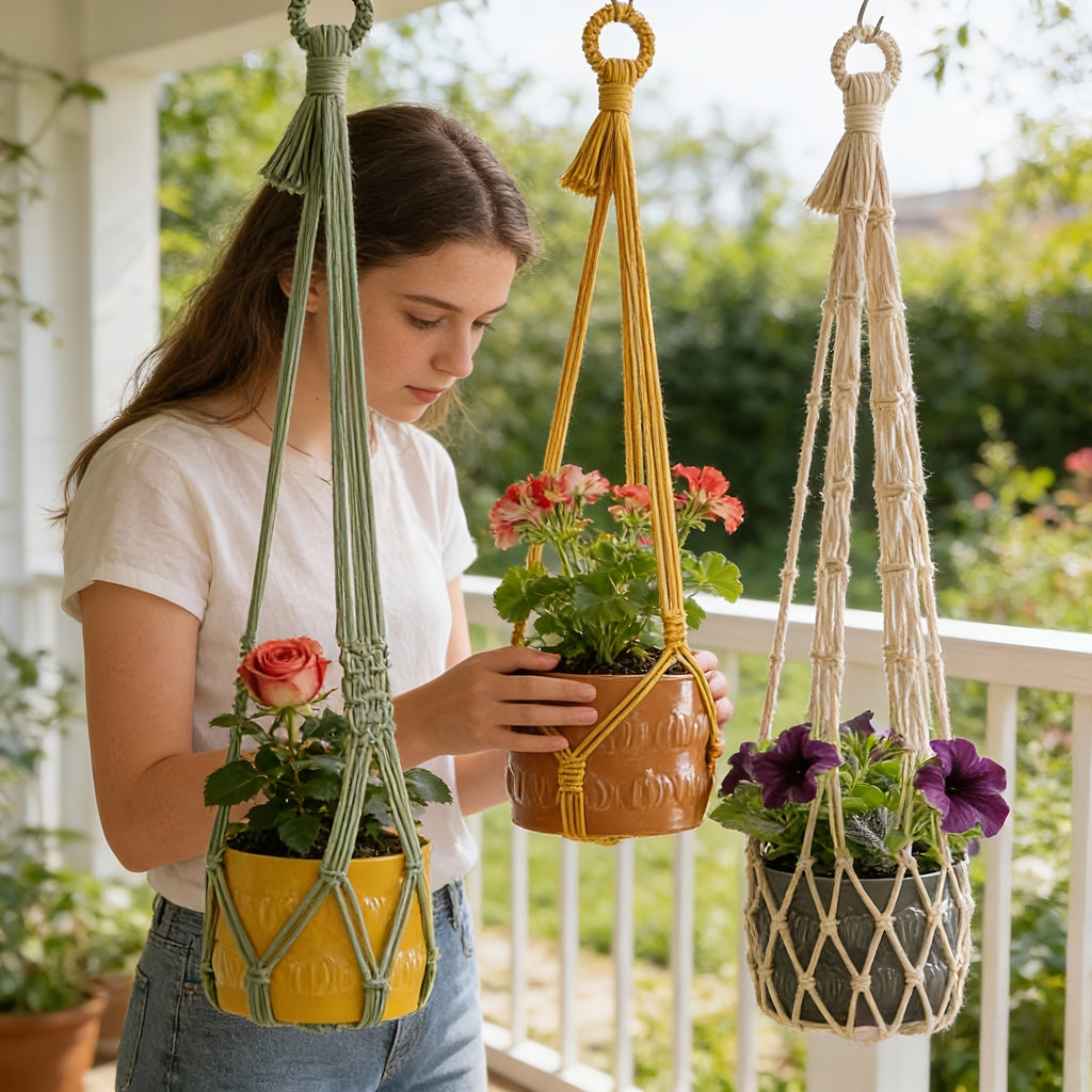 Suspension pour plante bohème — lot de 3 coloris, 50 à 90 cm
