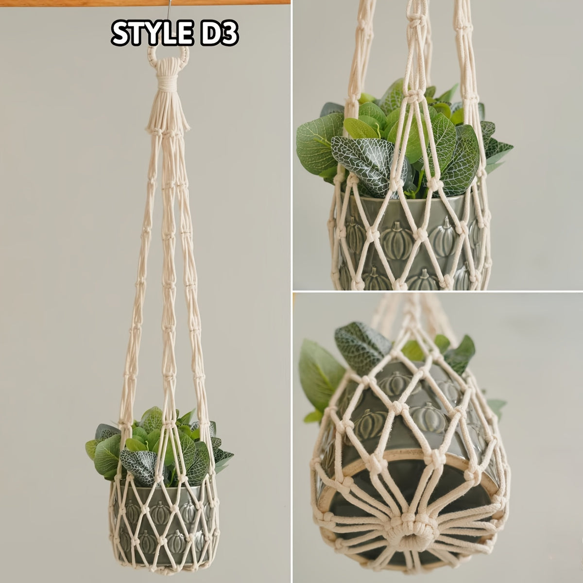 Suspension pour plante bohème — lot de 3 coloris, 50 à 90 cm