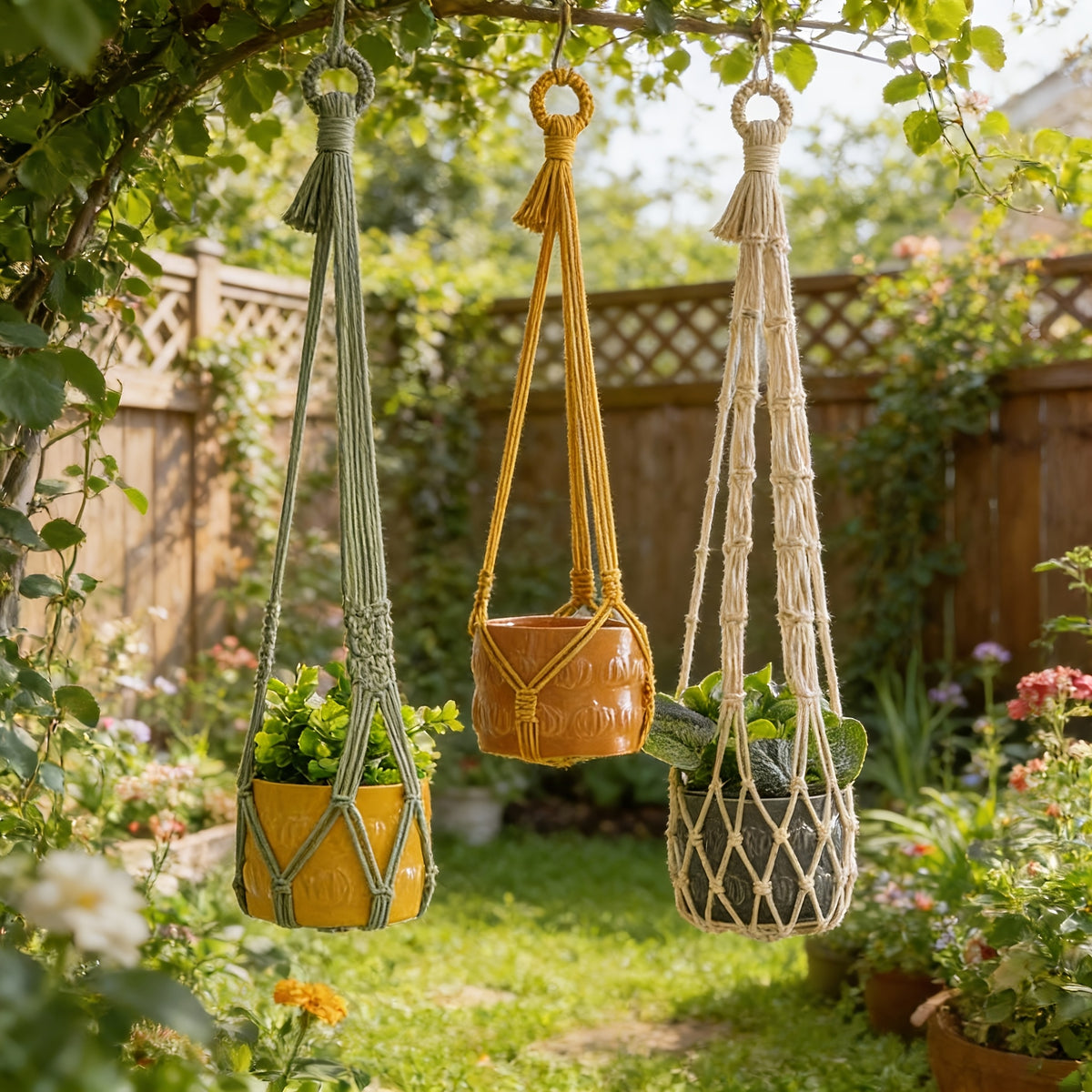 Suspension pour plante bohème — lot de 3 coloris, 50 à 90 cm