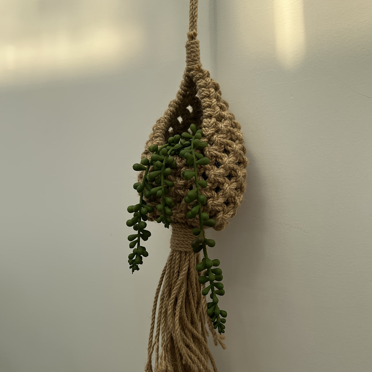 Suspension pour plante en jute — lot de 3 pochettes macramé