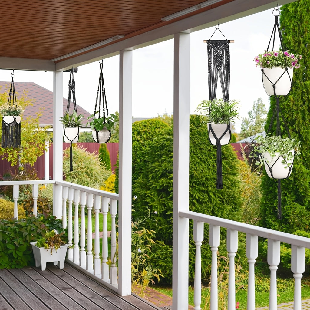Suspension pour plante en macramé — lot de 6 modèles bohèmes