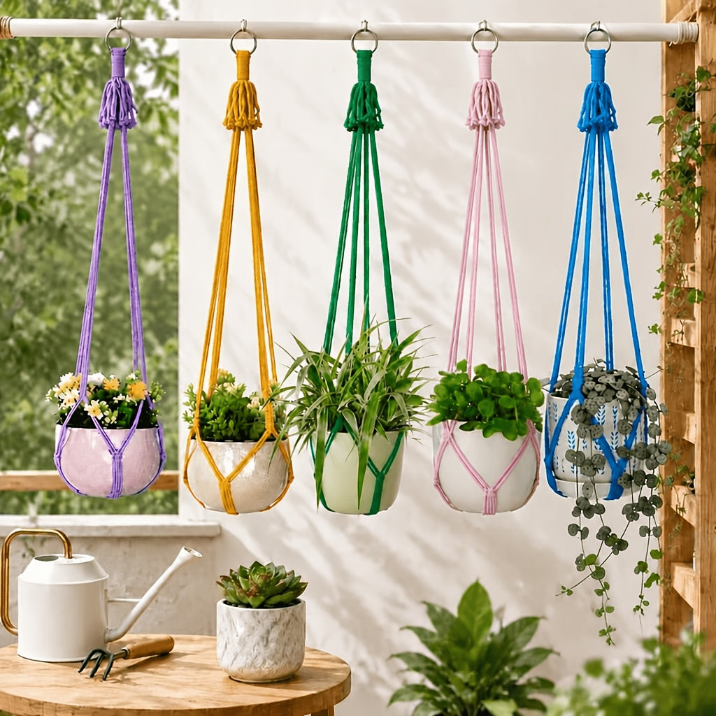 Suspension pour plante en macramé — lot de 5 coloris, 90 cm