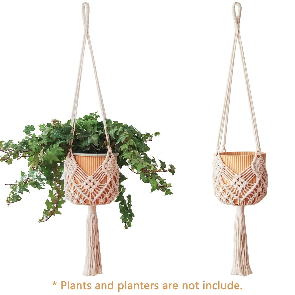 Suspension pour plante macramé terracotta — lot de 2, 89 cm