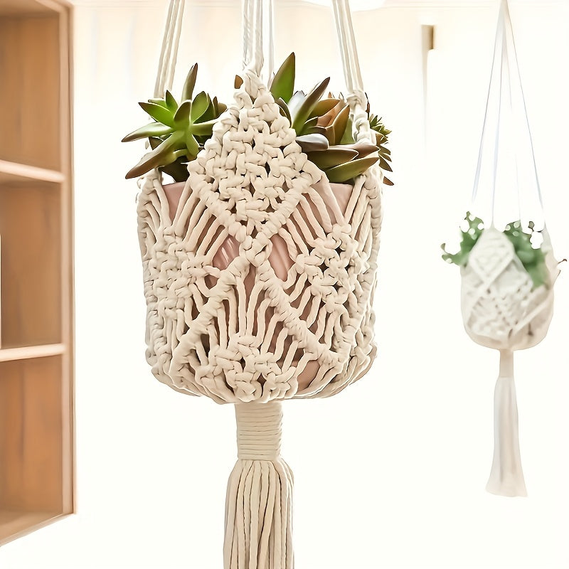 Suspension pour plante macramé terracotta — lot de 2, 89 cm