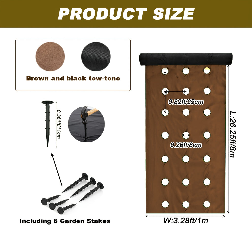 Marron et noir bicolore / W: 99,97 cm - 3 trous + 6 clous