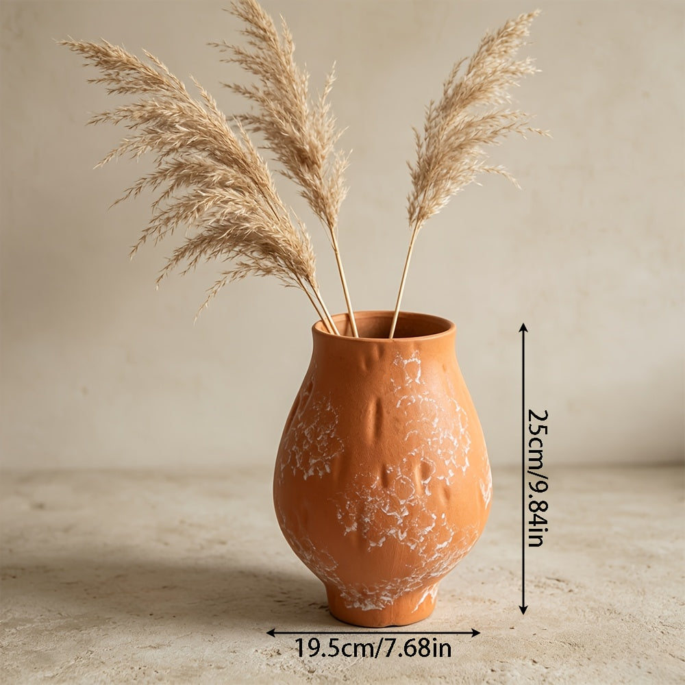 Vase pot de fleur en terre cuite wabi-sabi — Ø 20 × H 25 cm
